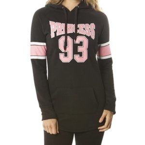 BLACK-LADIES FLEECE PULLOVER HOODED SWEATSHIRT